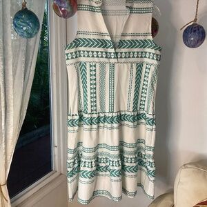 Green & White Hawaiian Dress